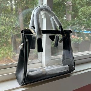 Stadium- and State Fair-Friendly See Thru Purse (Black and Gold Accents)